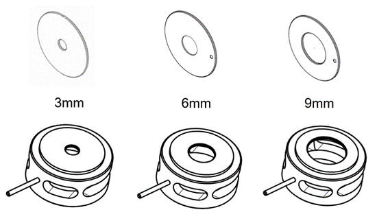 3, 6, and 9 mm Drawout and Extractor Lenses